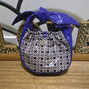 Vera Bradley Women's Frill Collection Simply Blue Mini Tippy Tie Wrist Bag Boho